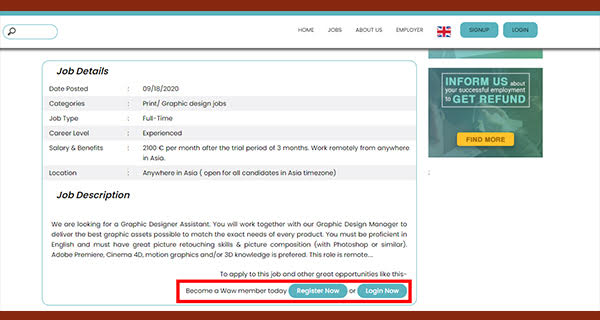How to apply remote jobs at waw.asia